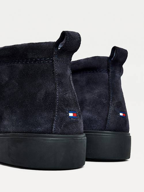 Tommy Hilfiger Classics Velúr Csipke-Up Ankle Bakancs Férfi Kék | TH152YXA