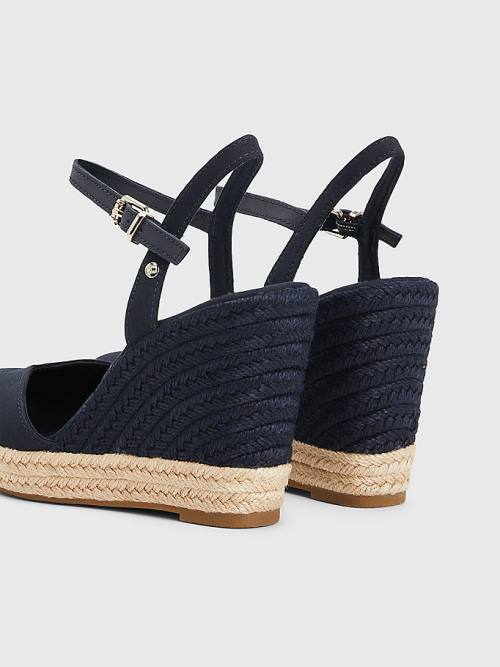 Tommy Hilfiger Closed Toe High Éktalpú Espadrille Szandál Női Kék | TH107PVE