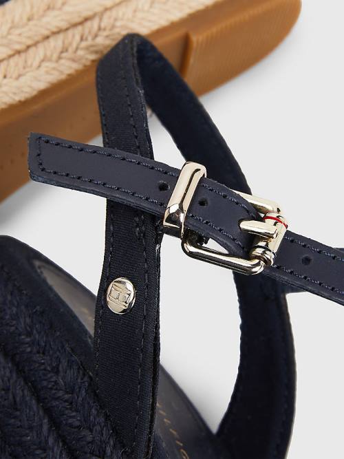 Tommy Hilfiger Closed Toe High Éktalpú Espadrille Szandál Női Kék | TH107PVE