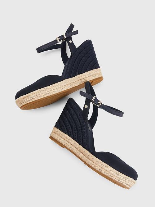 Tommy Hilfiger Closed Toe High Éktalpú Espadrille Szandál Női Kék | TH107PVE