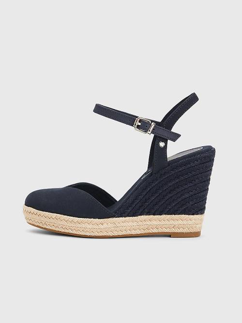 Tommy Hilfiger Closed Toe High Éktalpú Espadrille Szandál Női Kék | TH107PVE