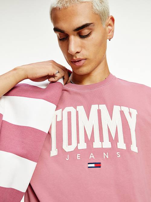 Tommy Hilfiger College Bold Logo Classic Póló Férfi Rózsaszín | TH503SZP