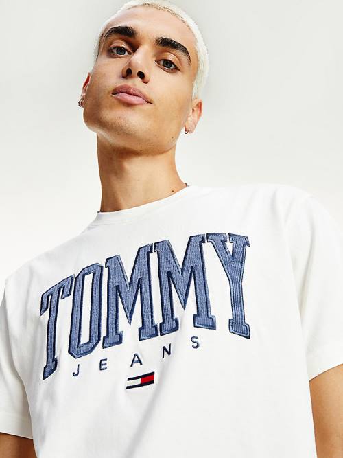 Tommy Hilfiger College Bold Logo Classic Póló Férfi Fehér | TH834IJB