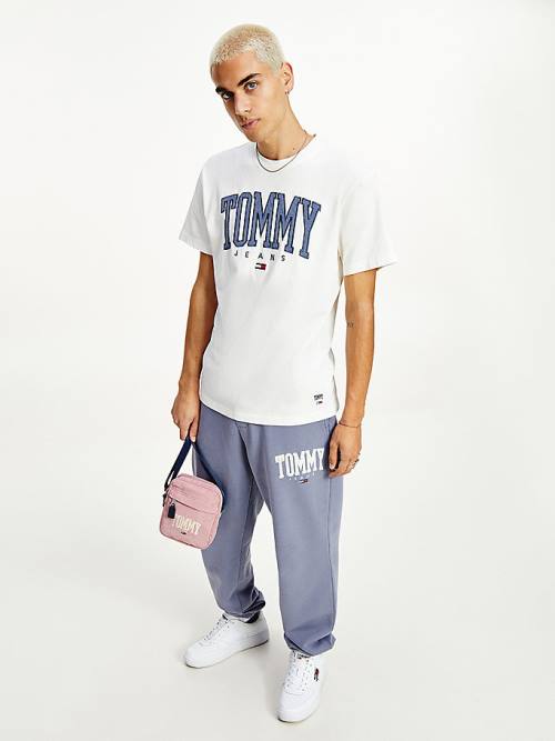 Tommy Hilfiger College Bold Logo Classic Póló Férfi Fehér | TH834IJB