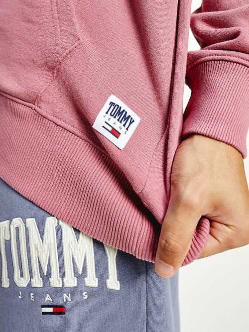 Tommy Hilfiger College Logo Kapucnis Pulóver Férfi Rózsaszín | TH750YPI