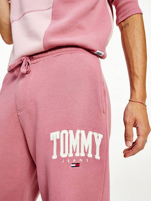 Tommy Hilfiger College Organic Pamut Blend Joggers Nadrág Férfi Rózsaszín | TH352DSP