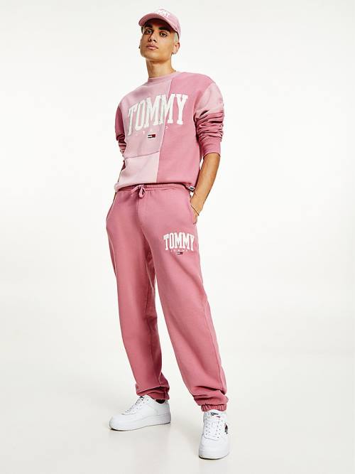 Tommy Hilfiger College Organic Pamut Blend Joggers Nadrág Férfi Rózsaszín | TH352DSP