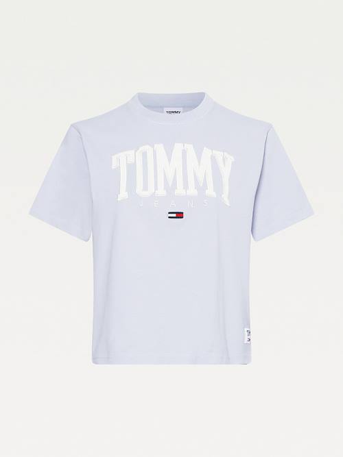 Tommy Hilfiger College Organic Pamut Boyfriend Fit Póló Női Lila | TH087HFQ