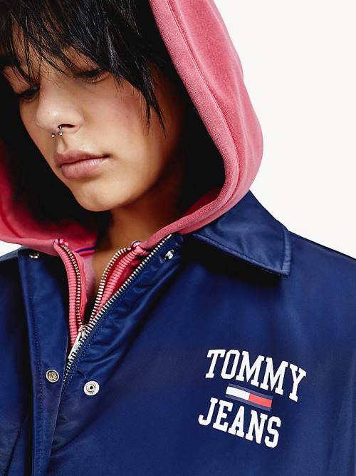 Tommy Hilfiger College Recycled Coach Kabát Női Kék | TH723BIF