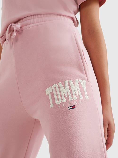 Tommy Hilfiger College Tommy Badge Plush Joggers Nadrág Női Rózsaszín | TH896JCL