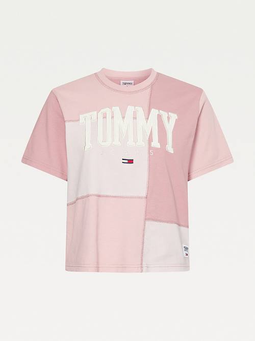 Tommy Hilfiger College Tonal Cut-And-Sewn Boyfriend Póló Női Rózsaszín | TH318QVA