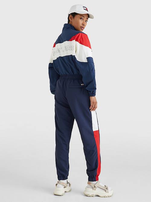 Tommy Hilfiger Colour-Blocked Archive Szél Nadrág Női Kék | TH204QRY