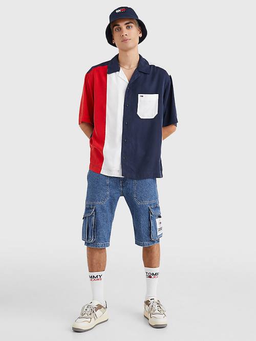 Tommy Hilfiger Colour-Blocked Camp Ingek Férfi Kék | TH284DKH