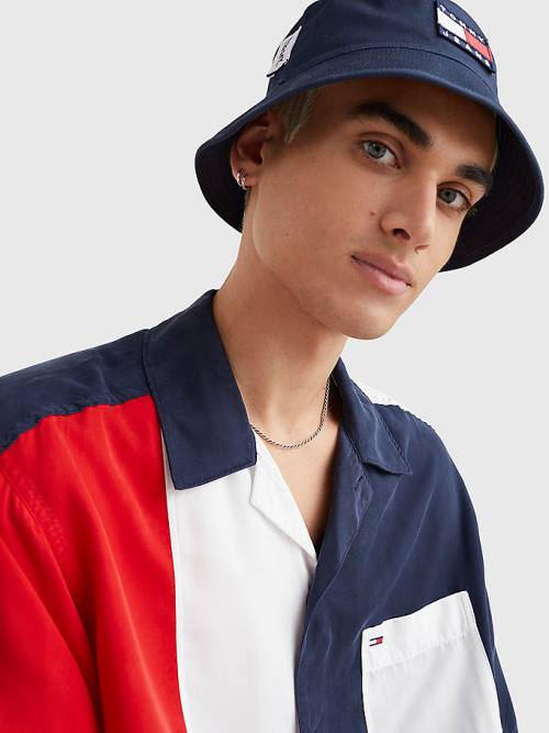 Tommy Hilfiger Colour-Blocked Camp Ingek Férfi Kék | TH284DKH