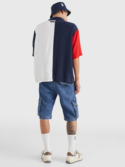 Tommy Hilfiger Colour-Blocked Camp Ingek Férfi Kék | TH284DKH