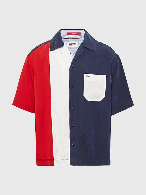 Tommy Hilfiger Colour-Blocked Camp Ingek Férfi Kék | TH284DKH