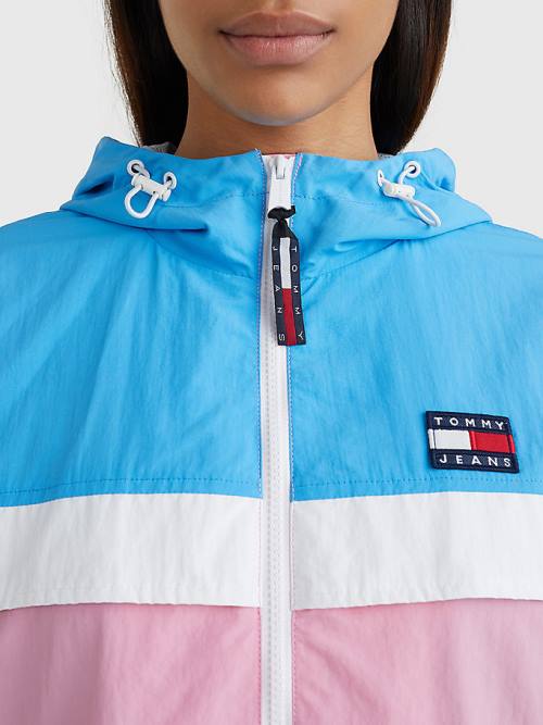 Tommy Hilfiger Colour-Blocked Chicago Windbreaker Kabát Női Rózsaszín | TH345TDW