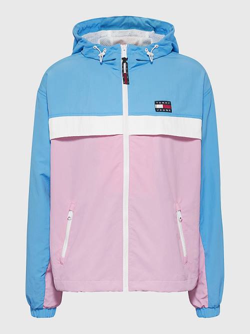 Tommy Hilfiger Colour-Blocked Chicago Windbreaker Kabát Női Rózsaszín | TH345TDW