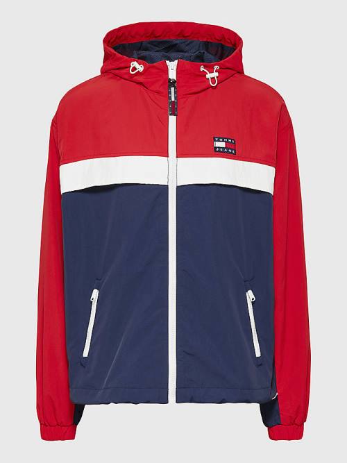 Tommy Hilfiger Colour-Blocked Chicago Windbreaker Kabát Női Kék | TH745KVH