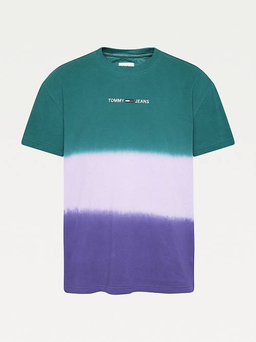 Tommy Hilfiger Colour-Blocked Dip Dye Relaxed Fit Póló Férfi Lila | TH486EFB