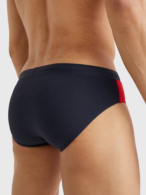 Tommy Hilfiger Colour-Blocked Drawstring Briefs Fürdőruha Férfi Kék | TH365TQU