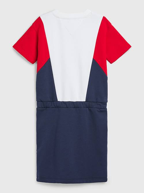 Tommy Hilfiger Colour-Blocked Knit Ruha Lány Kék | TH803MTA