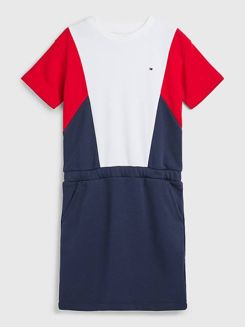 Tommy Hilfiger Colour-Blocked Knit Ruha Lány Kék | TH803MTA