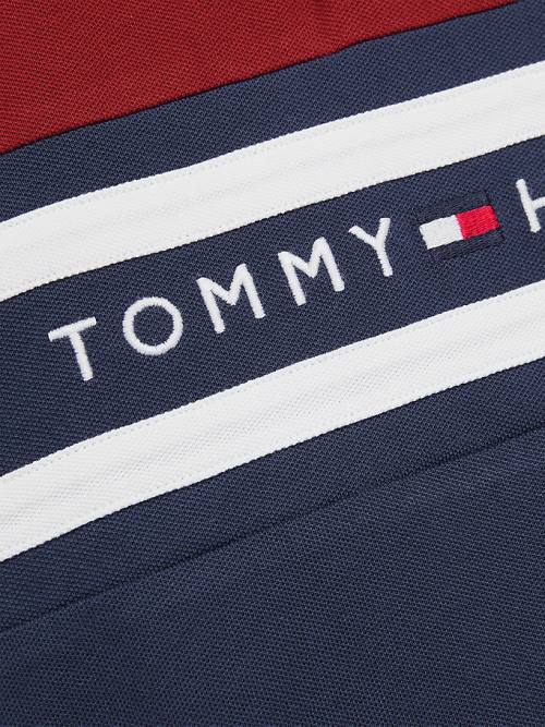 Tommy Hilfiger Colour-Blocked Logo Polo Póló Fiú Piros | TH856WOB