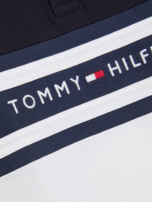 Tommy Hilfiger Colour-Blocked Logo Polo Póló Fiú Kék | TH891JIU