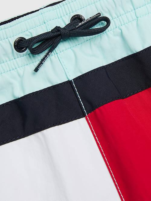 Tommy Hilfiger Colour-Blocked Mid Length Shorts Fürdőruha Fiú Kék | TH270THC