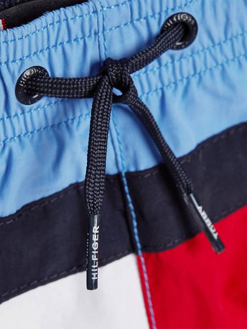 Tommy Hilfiger Colour-Blocked Mid Length Shorts Fürdőruha Fiú Kék | TH831WLH