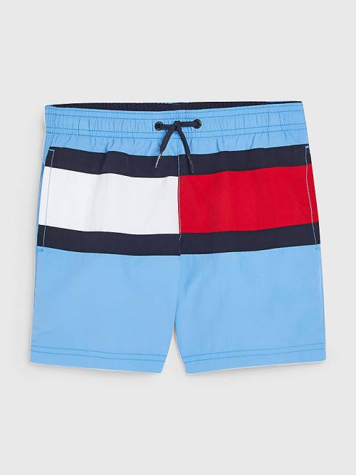 Tommy Hilfiger Colour-Blocked Mid Length Shorts Fürdőruha Fiú Kék | TH831WLH