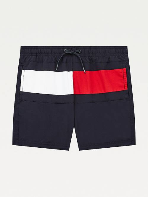 Tommy Hilfiger Colour-Blocked Mid Length Shorts Fürdőruha Fiú Kék | TH872YPF