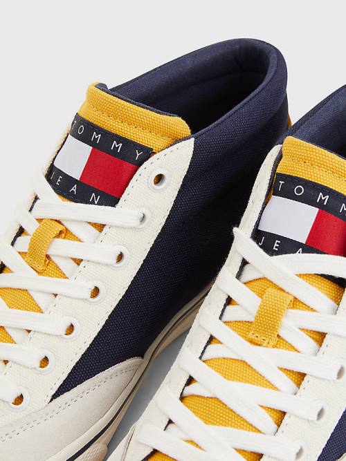 Tommy Hilfiger Colour-Blocked Mid Top Tornacipő Férfi Kék | TH964IPQ