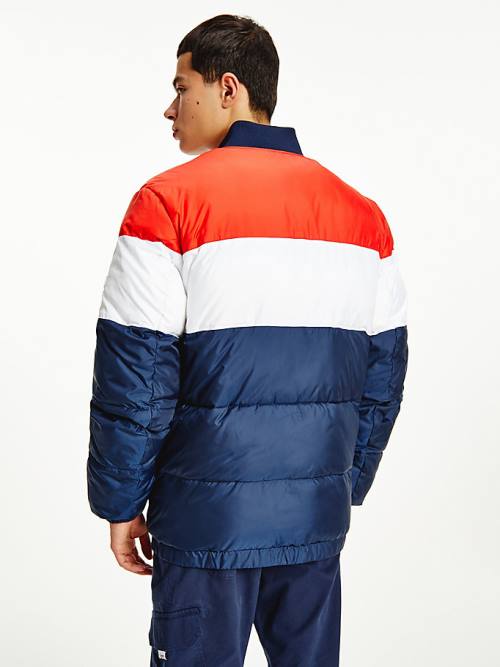 Tommy Hilfiger Colour-Blocked Padded Bomber Kabát Férfi Kék | TH197BQG