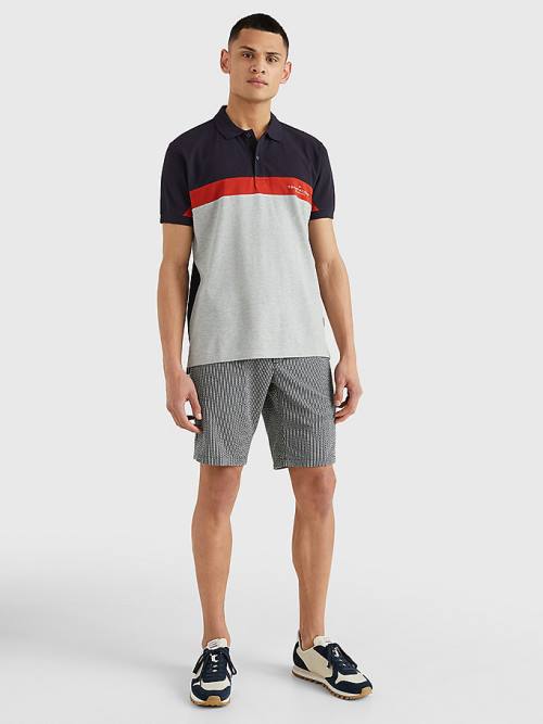 Tommy Hilfiger Colour-Blocked Regular Fit Póló Férfi Szürke | TH924MYE