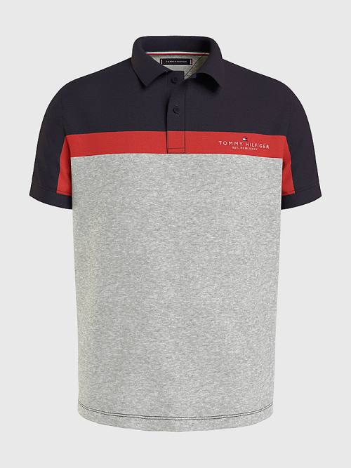 Tommy Hilfiger Colour-Blocked Regular Fit Póló Férfi Szürke | TH924MYE