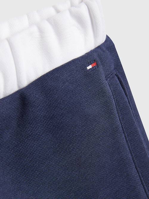 Tommy Hilfiger Colour-Blocked Sweat Rövidnadrág Lány Kék | TH289VRJ