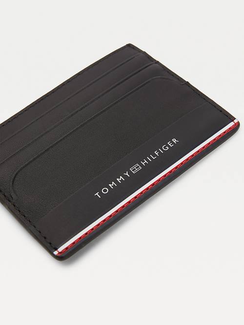 Tommy Hilfiger Commuter Bőr Card Holder Pénztárca Férfi Fekete | TH813QAB