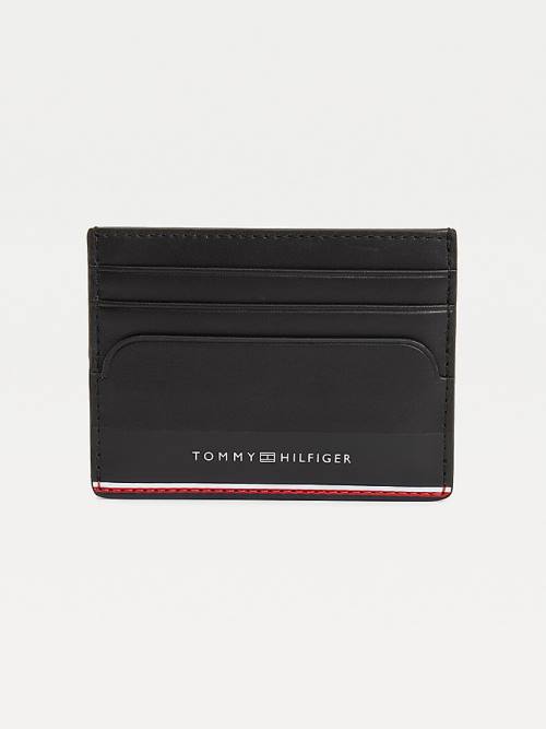 Tommy Hilfiger Commuter Bőr Card Holder Pénztárca Férfi Fekete | TH813QAB