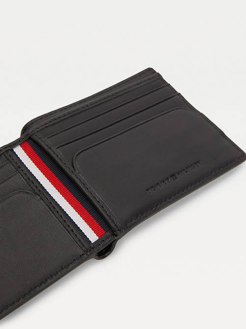 Tommy Hilfiger Commuter Bőr RFID Bélelt Small Pénztárca Férfi Fekete | TH502GEI