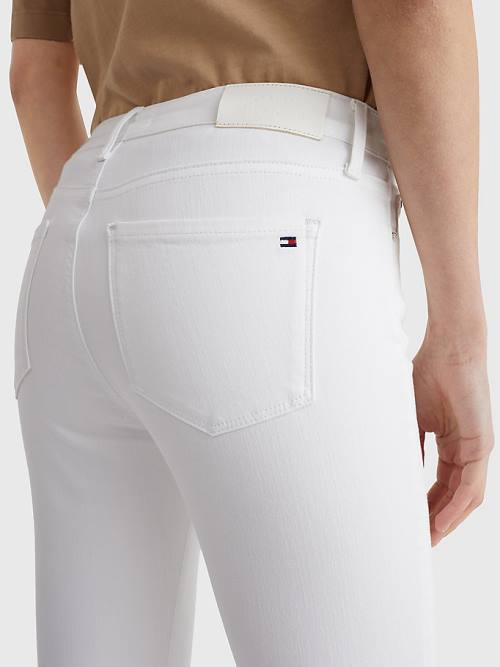 Tommy Hilfiger Como Mid Rise Skinny TH Flex Farmer Női Fehér | TH570FXS