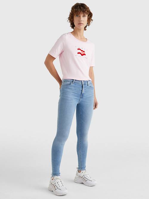 Tommy Hilfiger Como Mid Rise Skinny TH Flex Farmer Női Denim | TH631THP