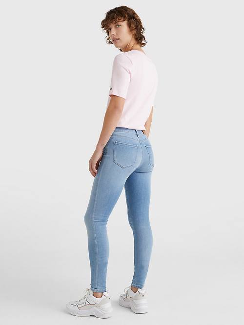 Tommy Hilfiger Como Mid Rise Skinny TH Flex Farmer Női Denim | TH631THP