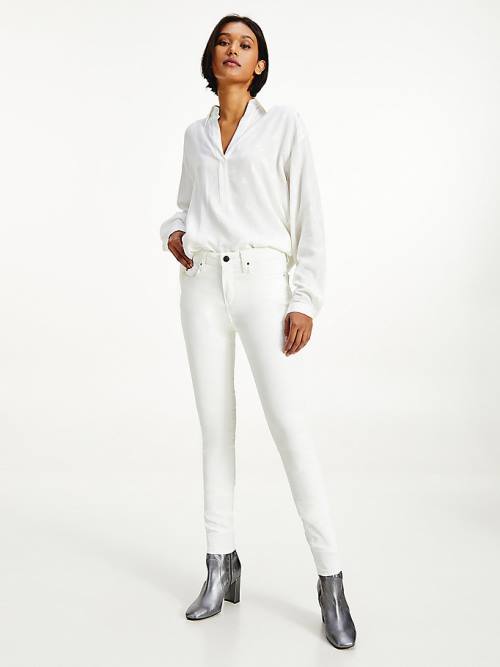 Tommy Hilfiger Como Mid Rise Skinny White TH Soft Farmer Női Denim | TH280SXJ