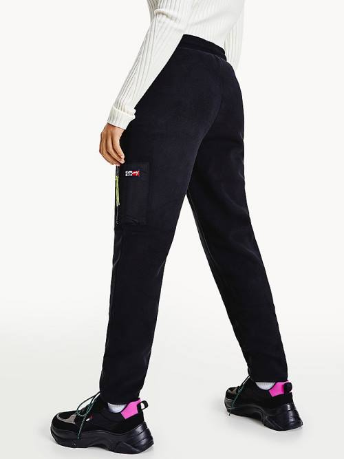 Tommy Hilfiger Contrast Detail Fleece Joggers Nadrág Női Fekete | TH207TGW