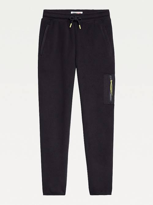 Tommy Hilfiger Contrast Detail Fleece Joggers Nadrág Női Fekete | TH207TGW