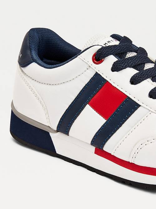 Tommy Hilfiger Contrast Detail Low-Top Tornacipő Fiú Fehér | TH650VWG