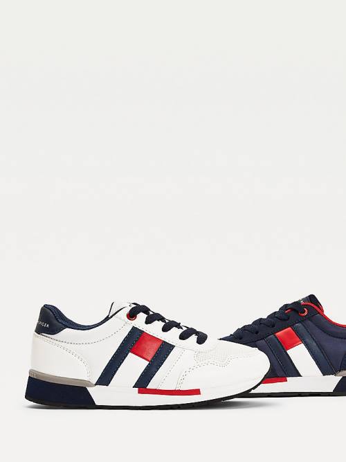 Tommy Hilfiger Contrast Detail Low-Top Tornacipő Fiú Fehér | TH650VWG