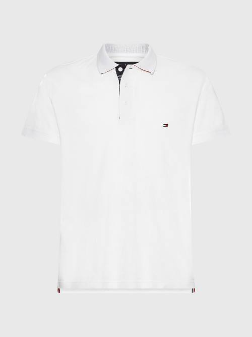 Tommy Hilfiger Contrast Placket Regular Fit Póló Férfi Fehér | TH506NRL